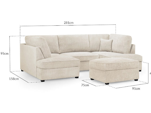CARNABY U-Shape Sofa (Footstool Included)