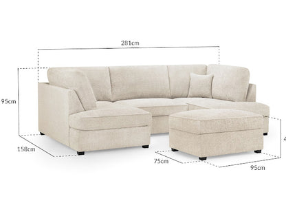 CARNABY U-Shape Sofa (Footstool Included)