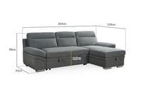 ASTRA Sofa Bed Reversible Chaise