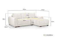 AZZURO Sofa Bed With Reversible Chaise