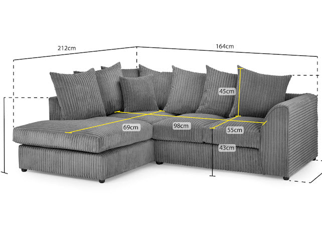 HARLEY Corner Sofa - Left Hand Facing
