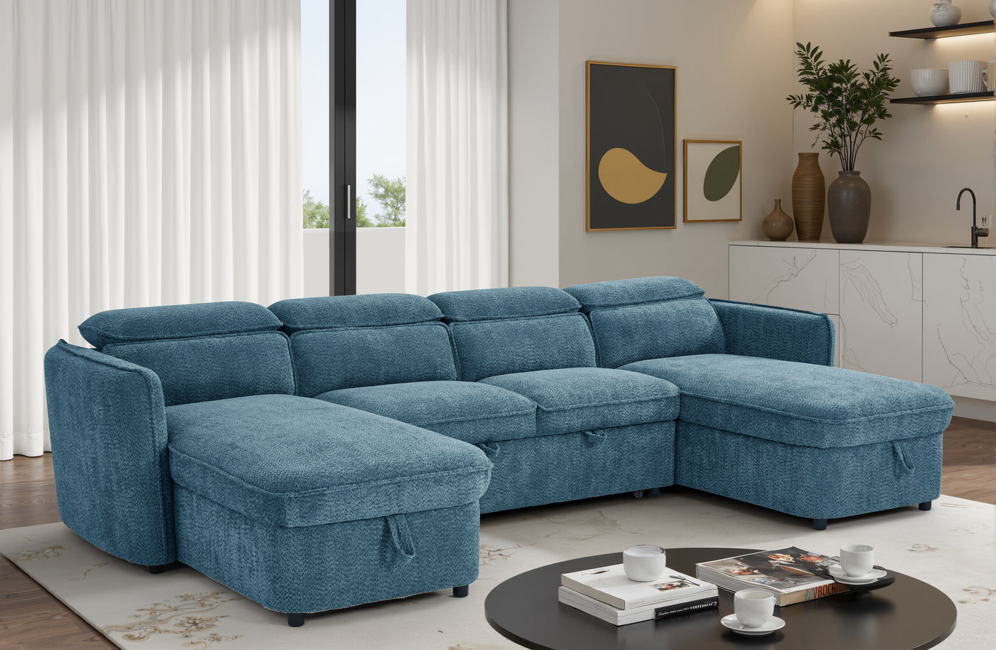 CAPRI U-Shape Sofa Bed With Storage