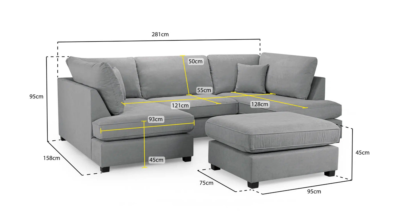 The Icon U-Shape / Cinema Sofa (Footstool Included)