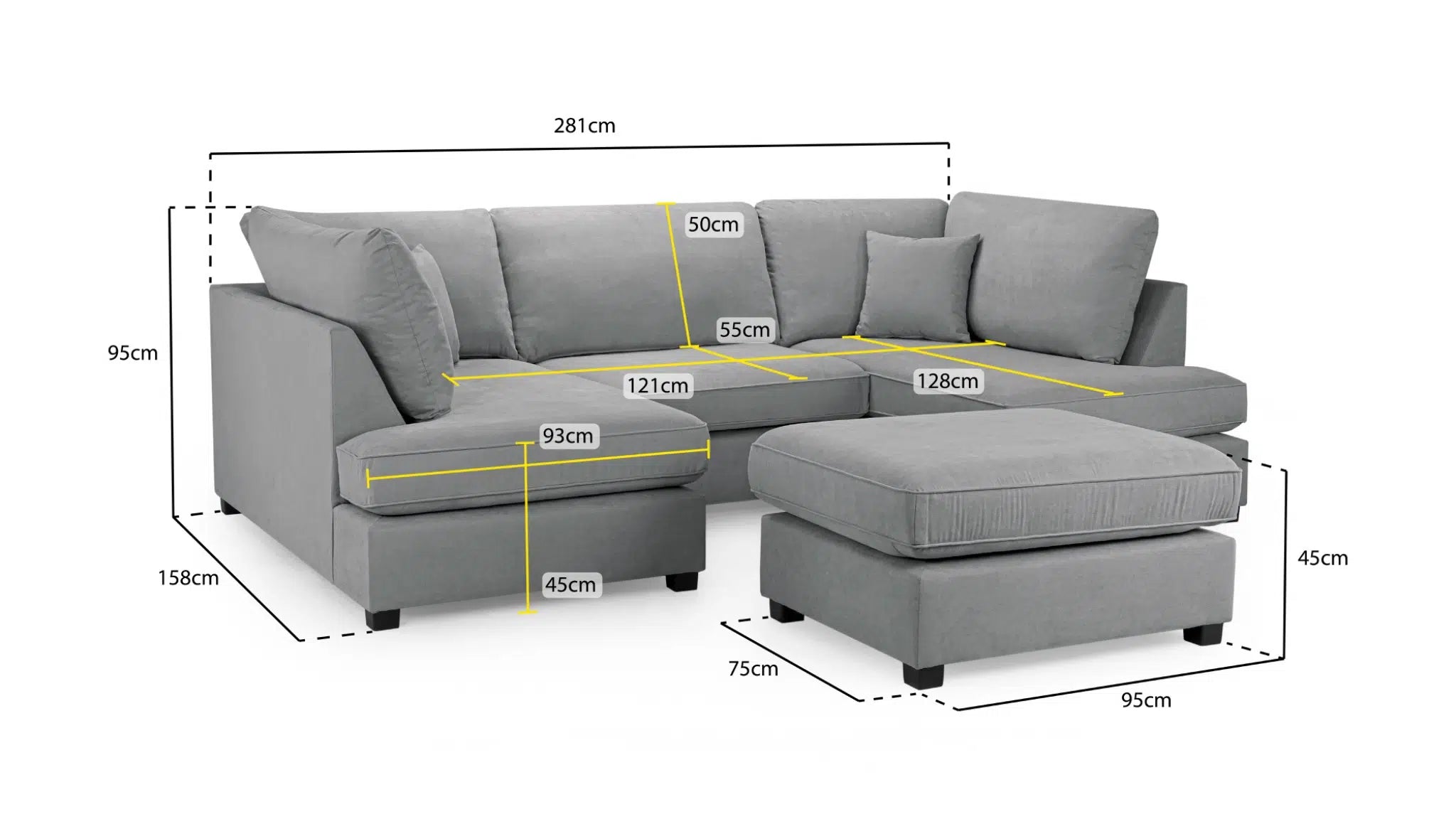 The Icon U-Shape / Cinema Sofa (Footstool Included)