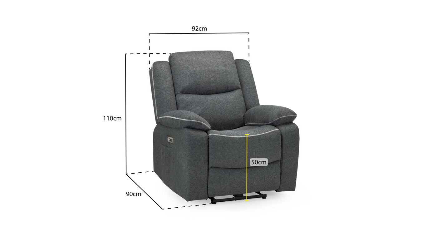 HARALD 3 Seater Power Recliner Sofa
