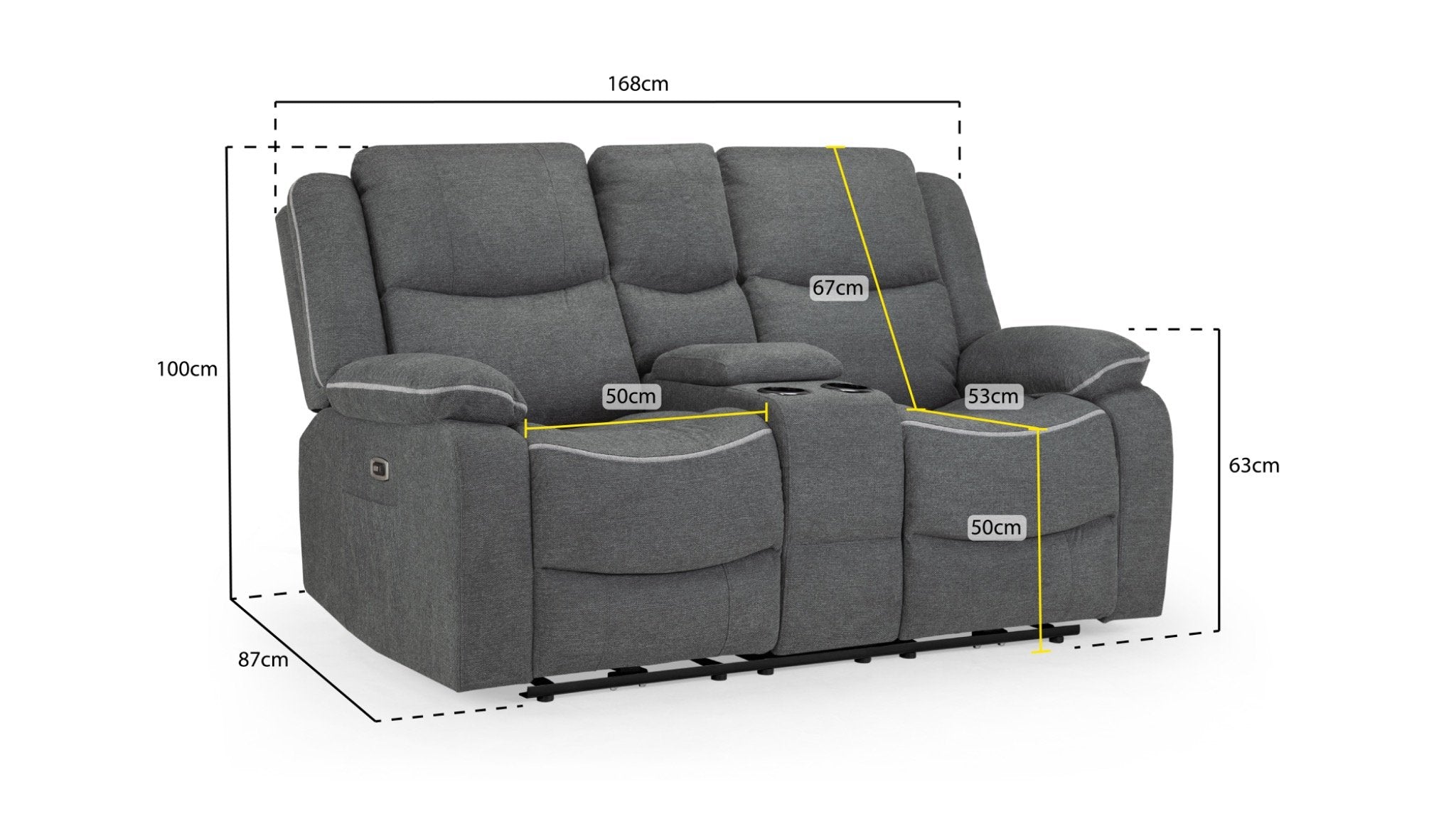 HARALD 2 Seater Power Recliner Sofa