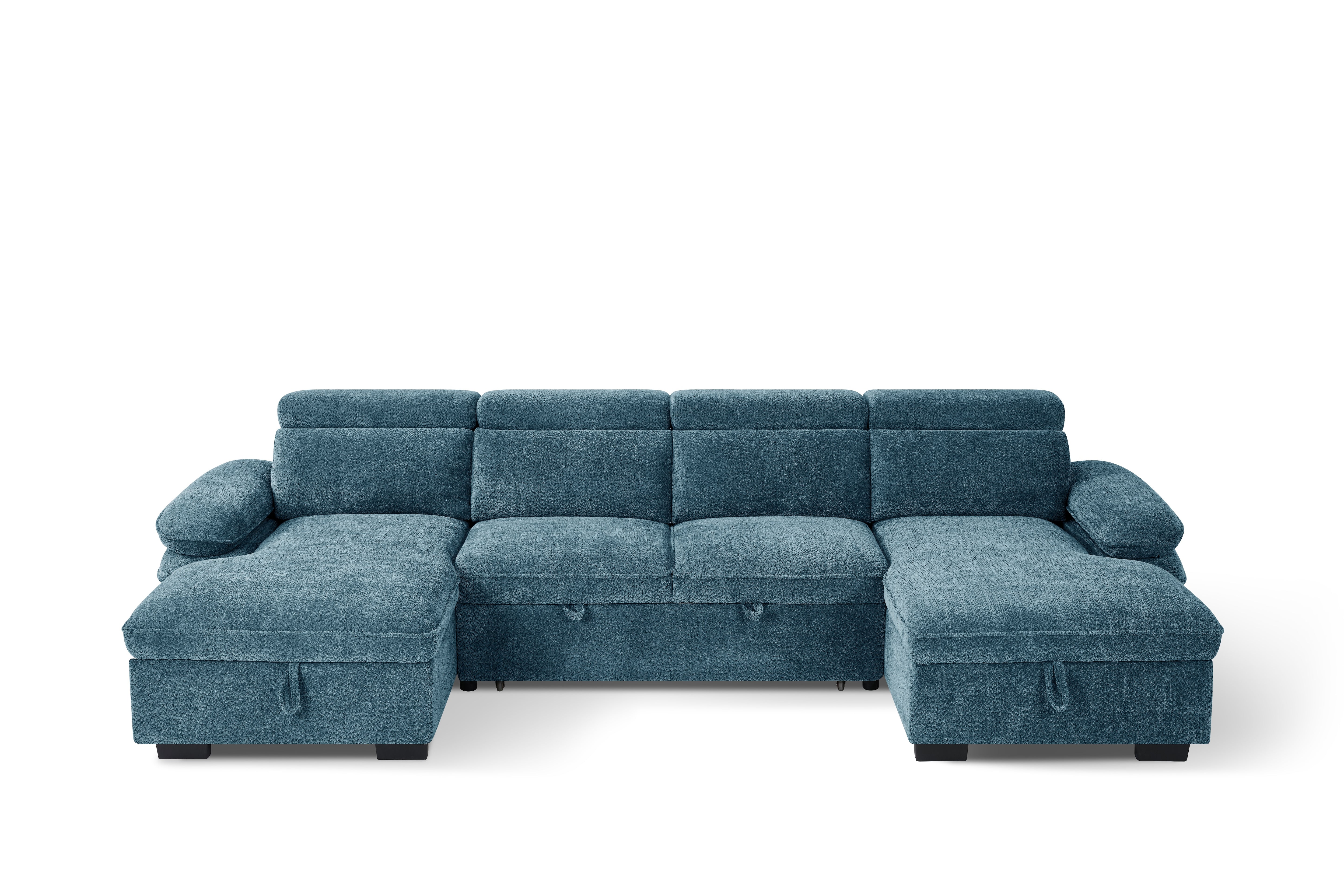 MANVILLE U-Shape Sofa Bed With Storage