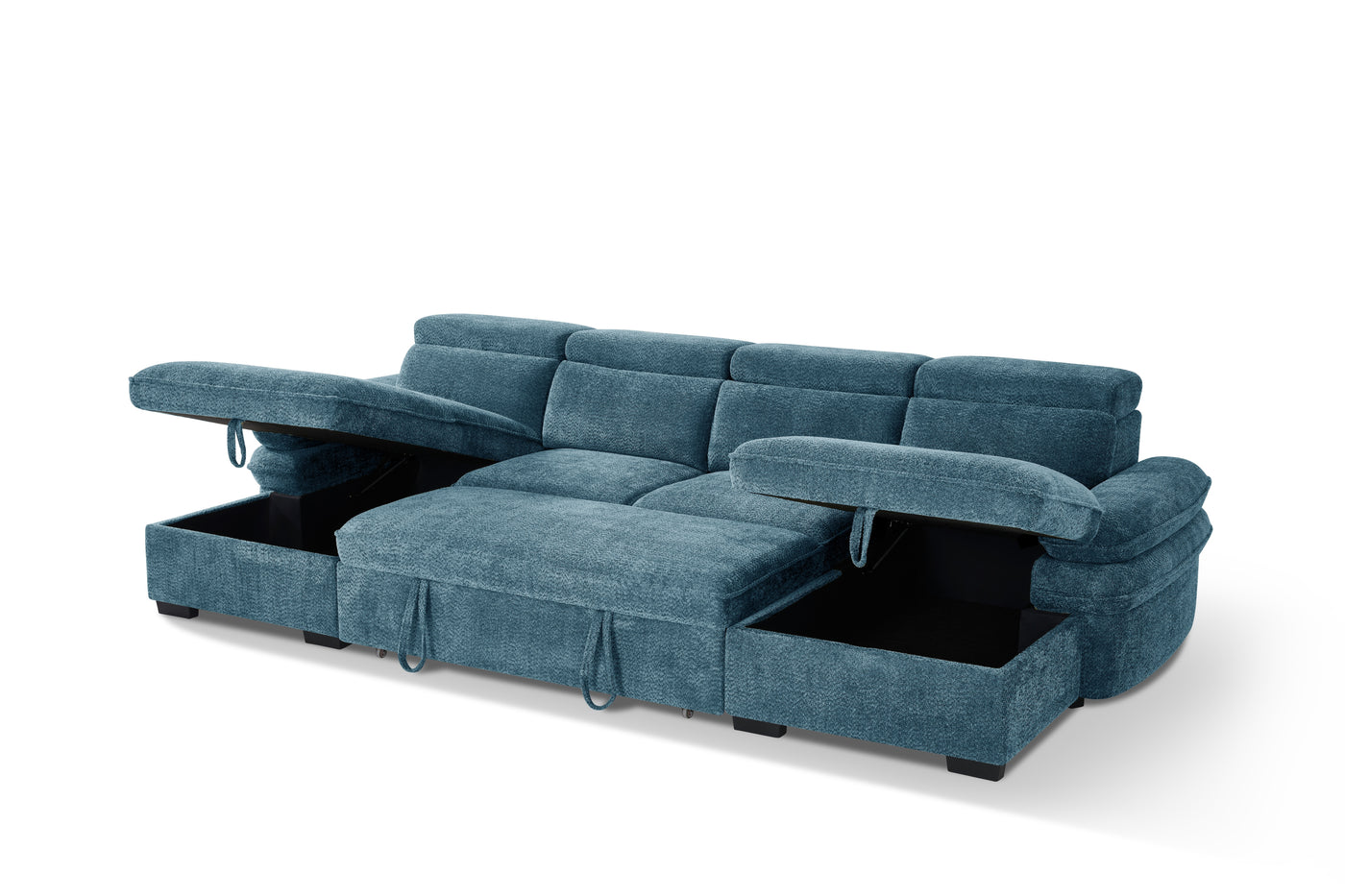 MANVILLE U-Shape Sofa Bed With Storage