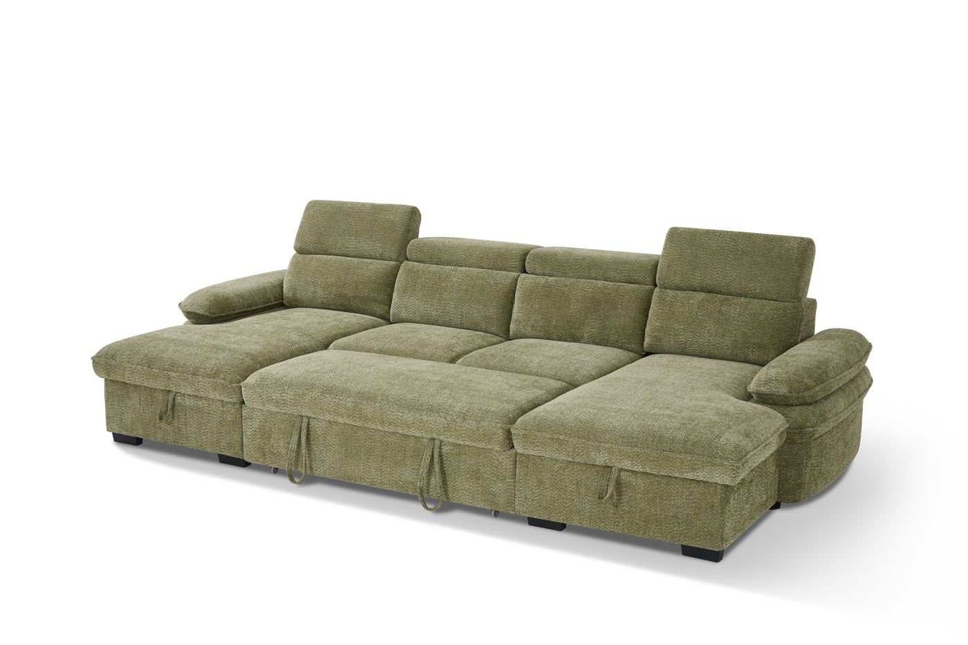 MANVILLE U-Shape Sofa Bed With Storage