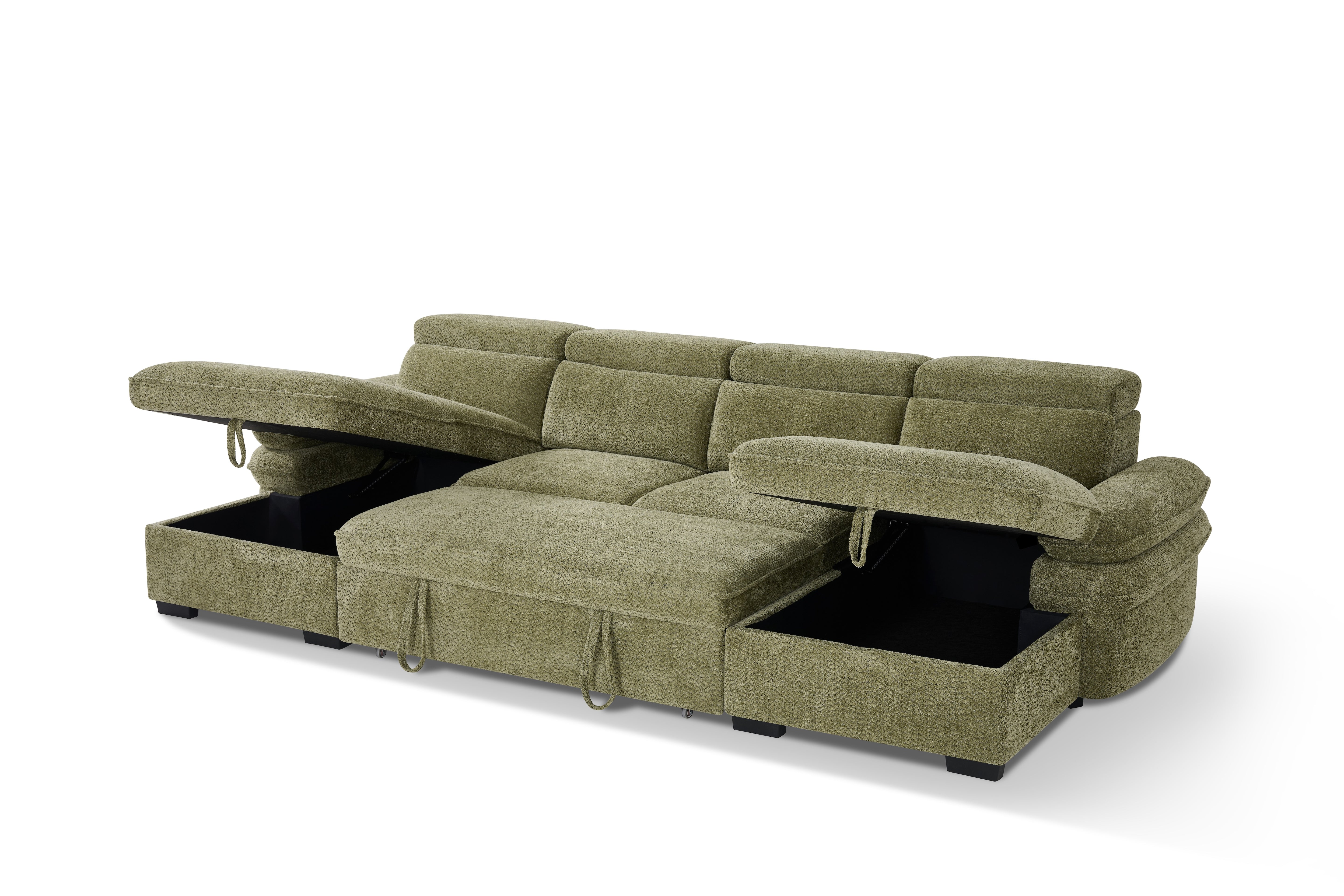 MANVILLE U-Shape Sofa Bed With Storage