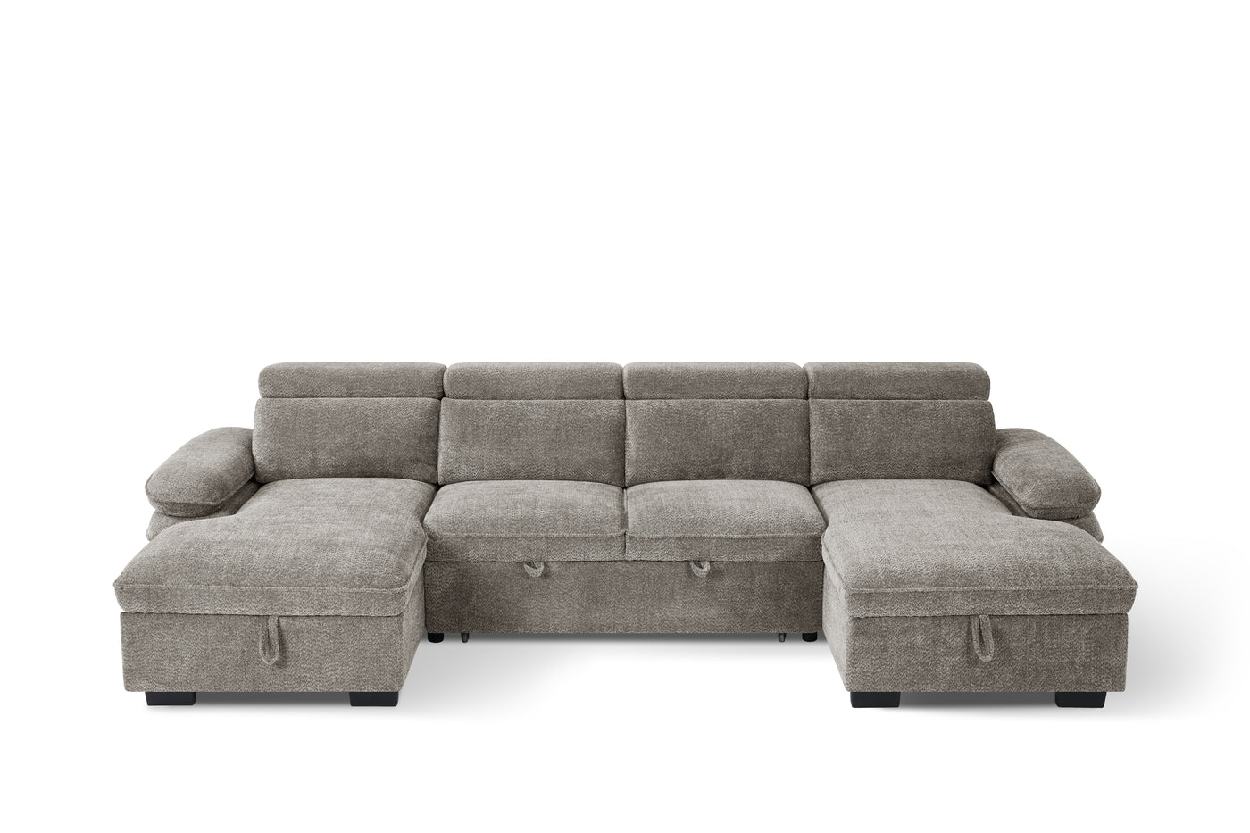 MANVILLE U-Shape Sofa Bed With Storage