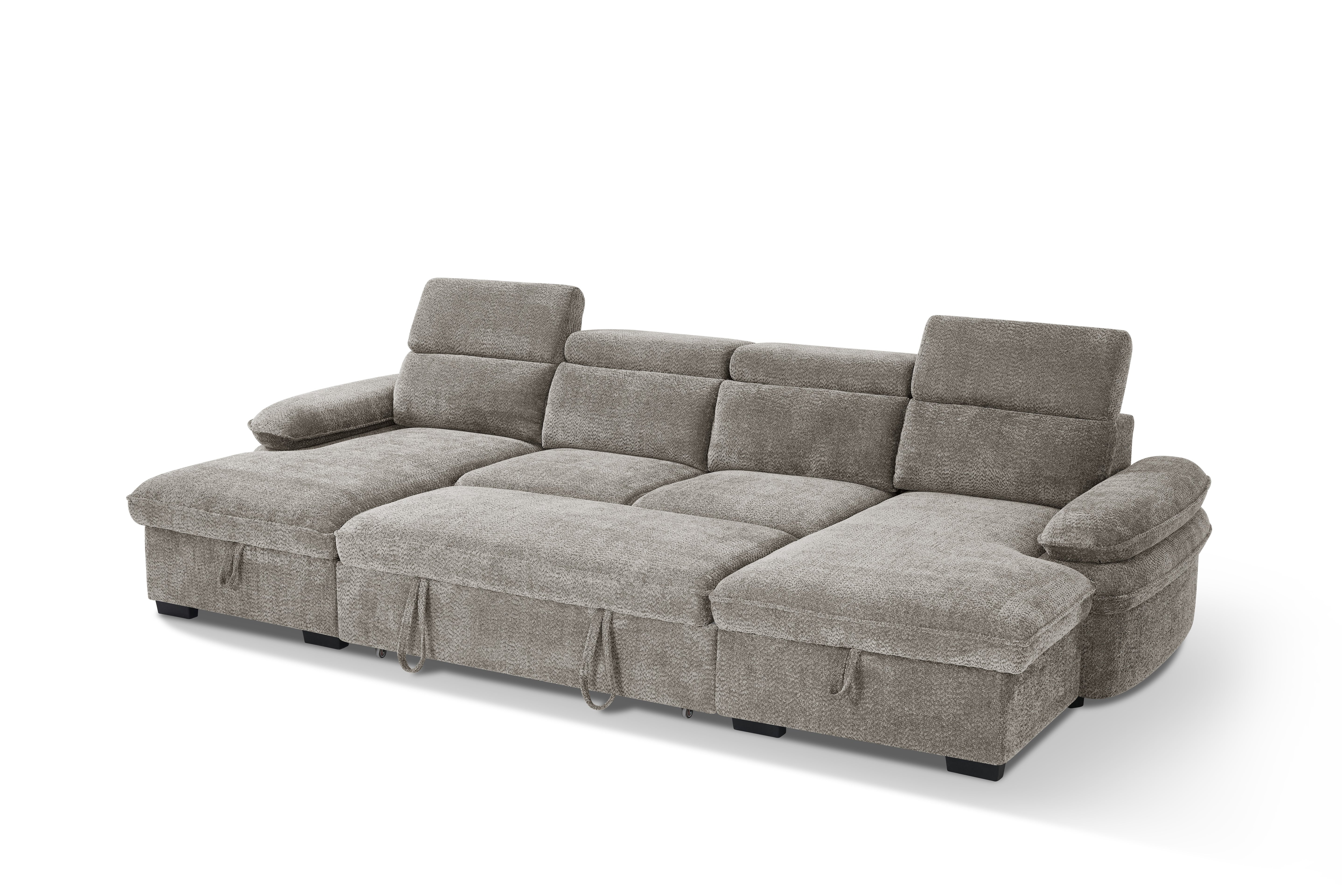 MANVILLE U-Shape Sofa Bed With Storage