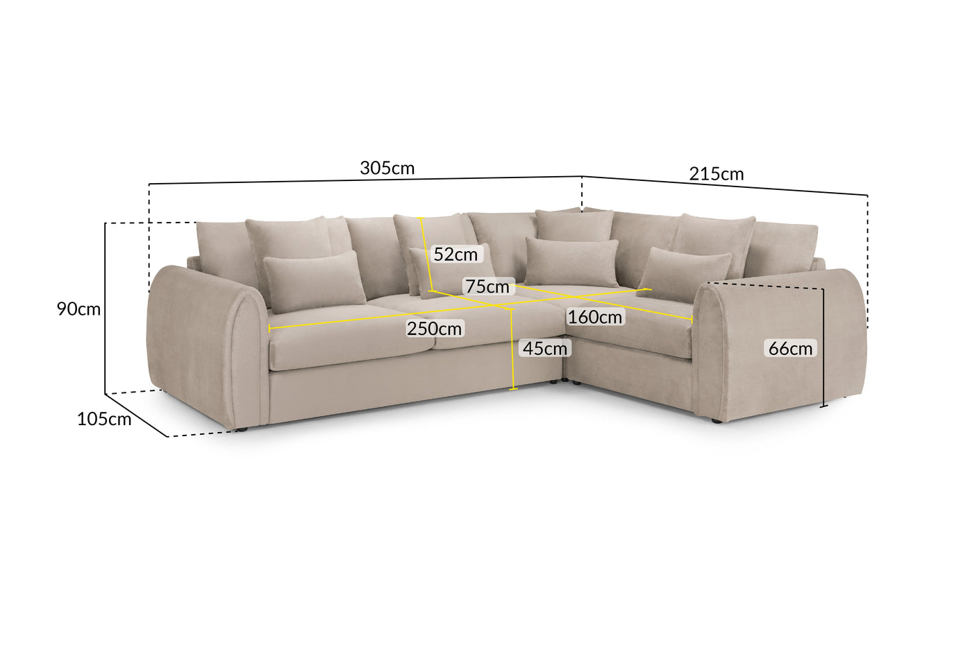 MIRABEL Corner Sofa - Right Hand Facing
