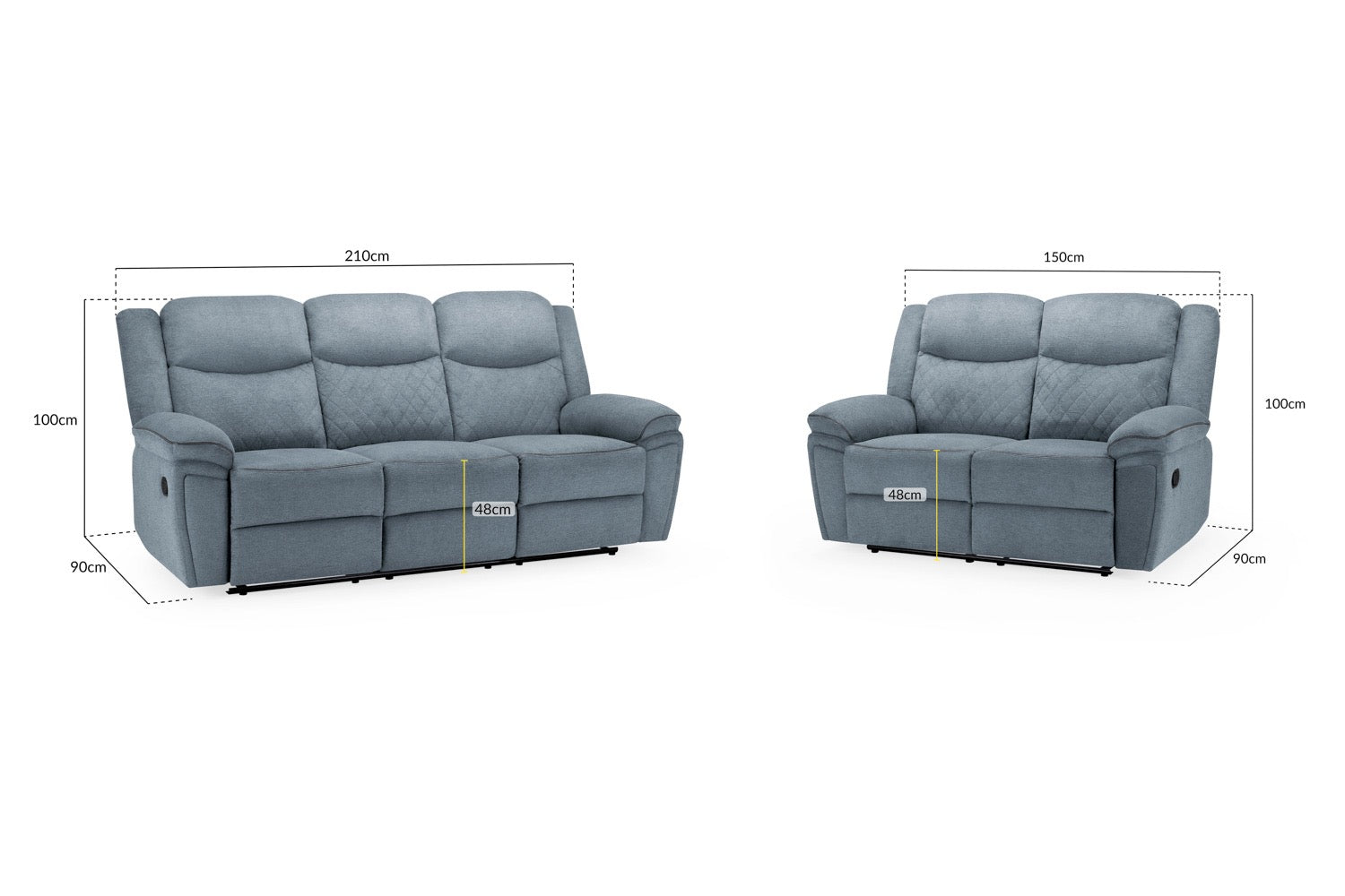 MYRA 3&2 Manual Recliner Sofa Set