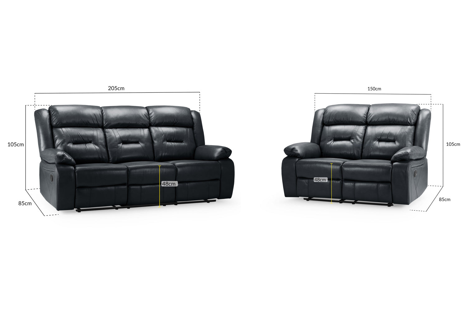 NOVIE 3&2 Manual Recliner Sofa Set
