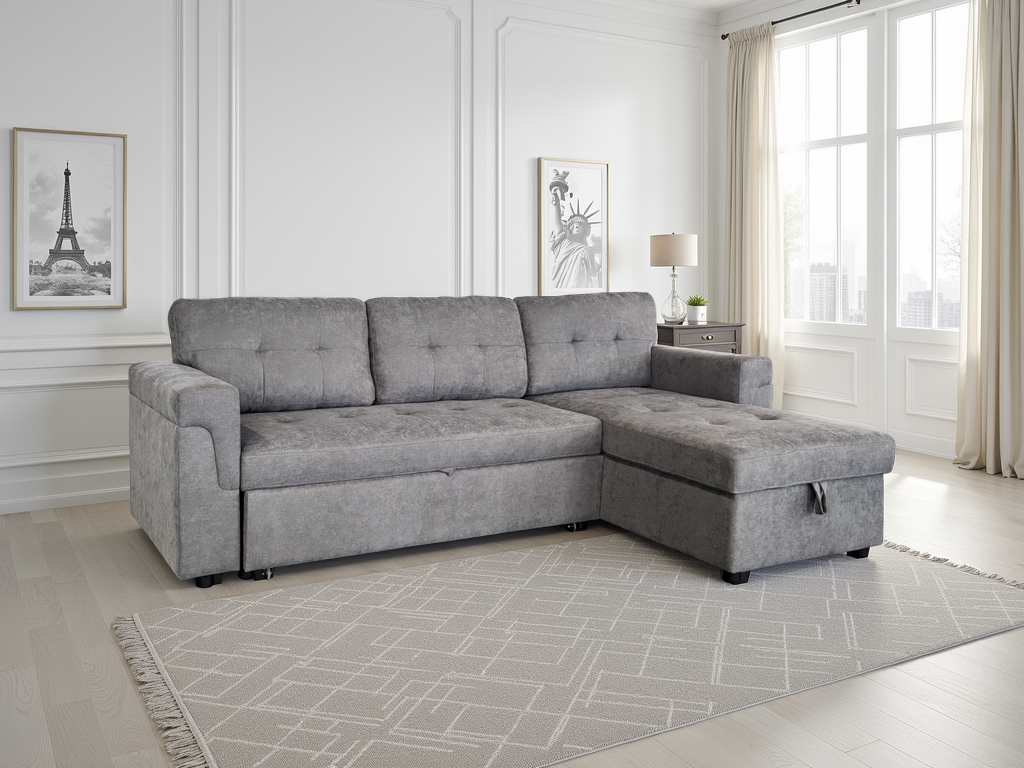 OMNIYA Reversible Chaise Sofa Bed