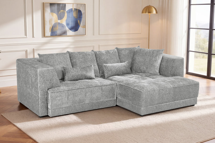San Diego Corner Sofa Bed – Light Grey