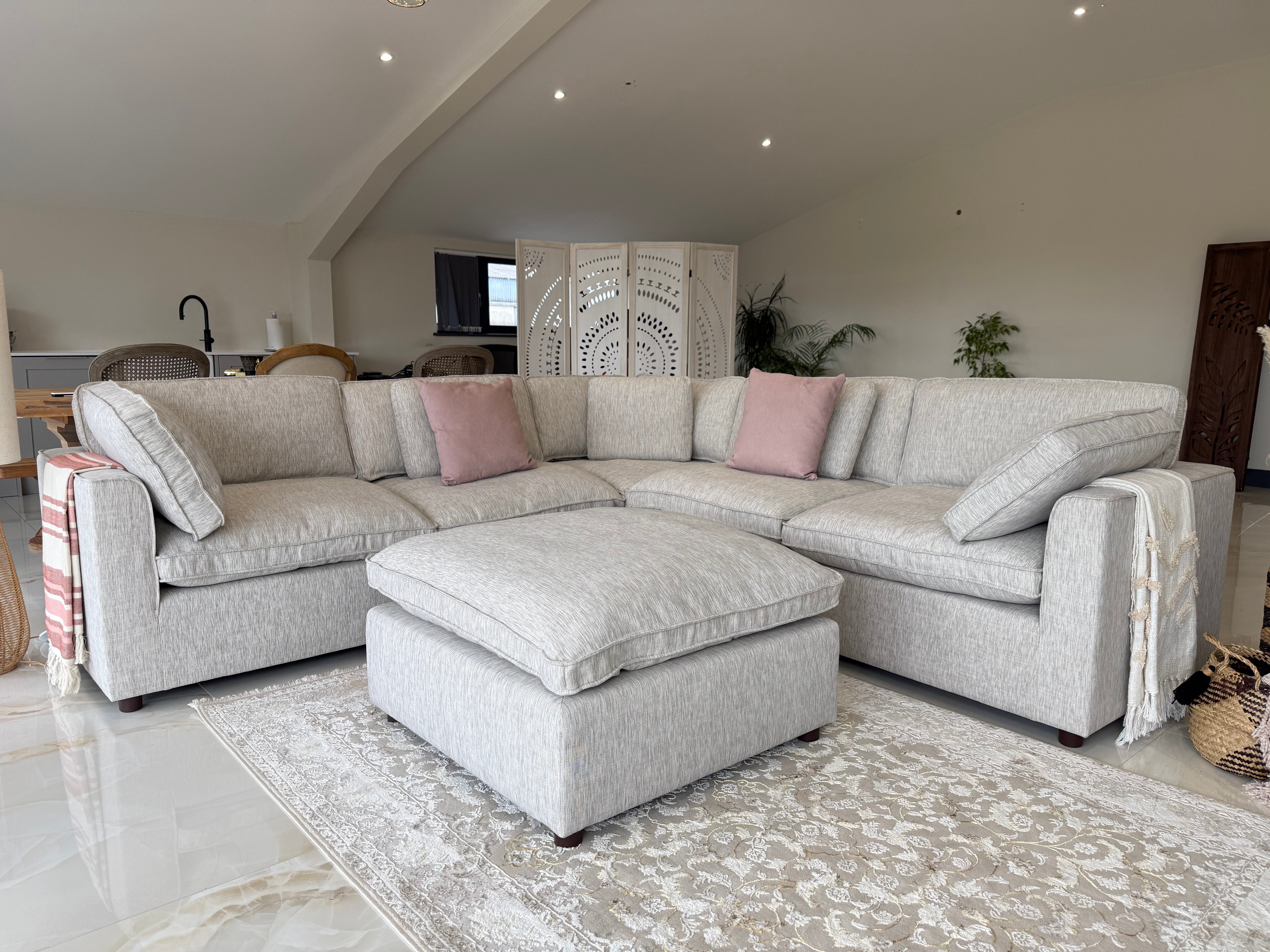 SAINT-TROPEZ Large Corner Sofa With Footstool