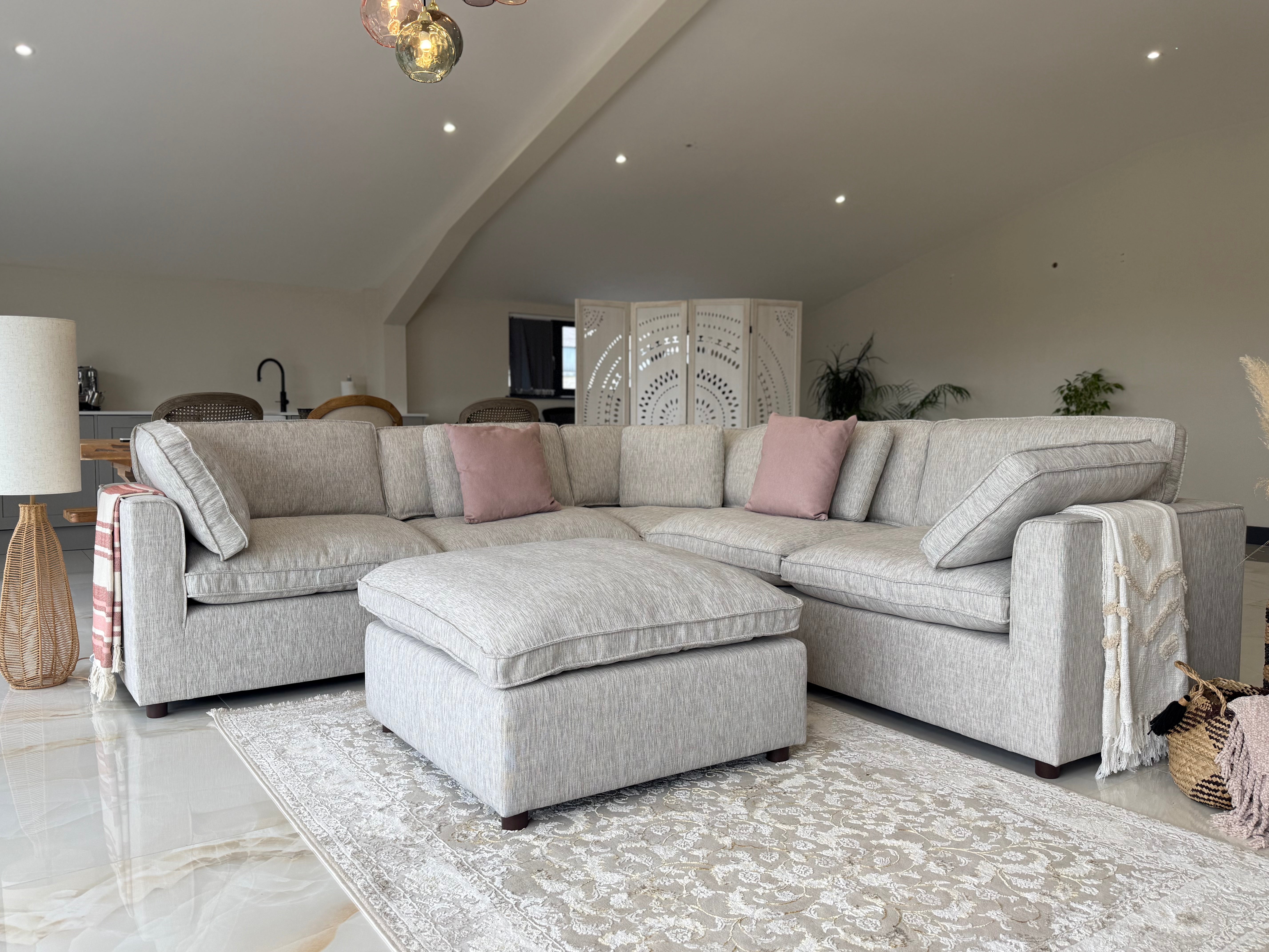 SAINT-TROPEZ Large Corner Sofa With Footstool