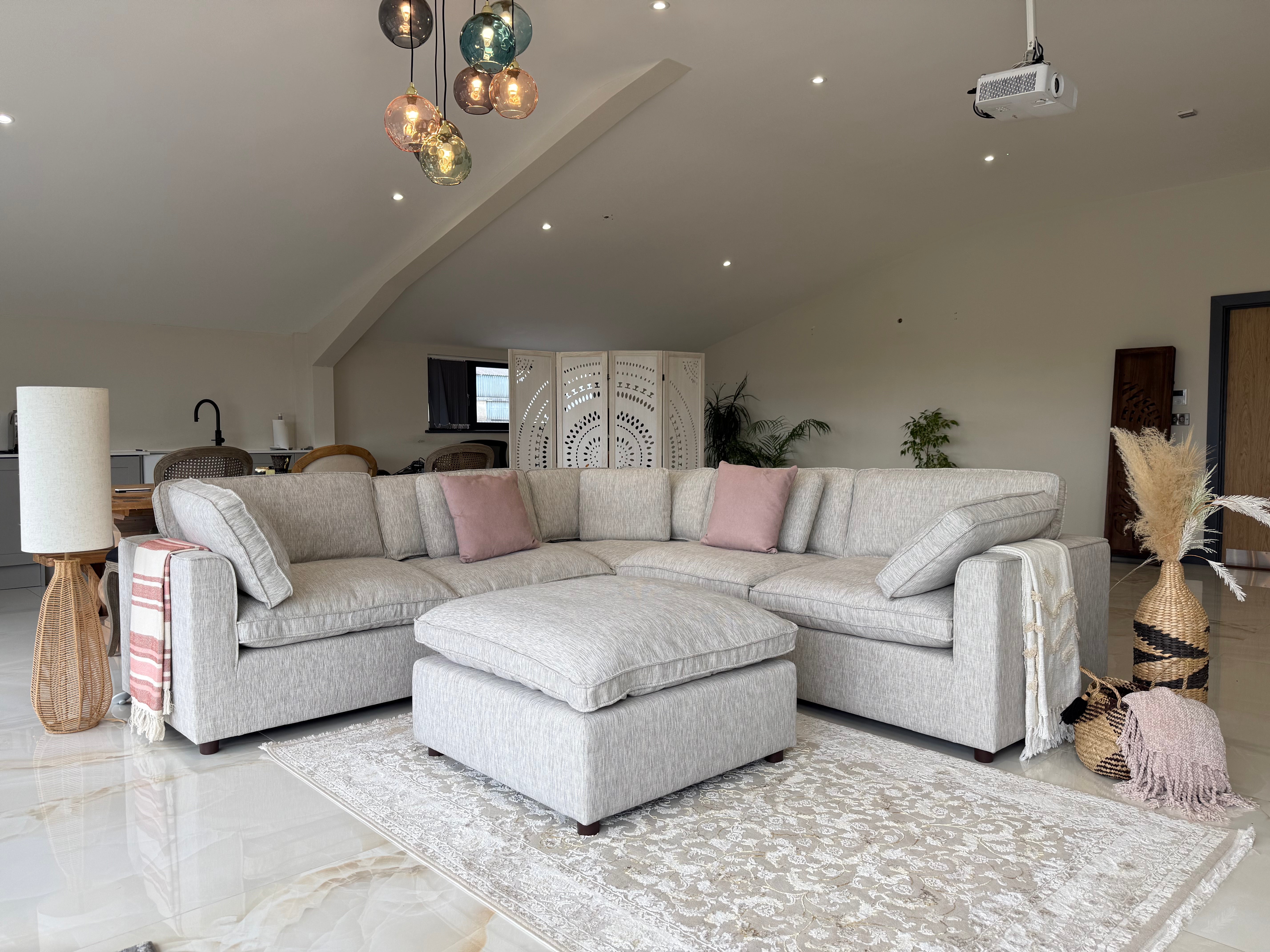 SAINT-TROPEZ Large Corner Sofa With Footstool