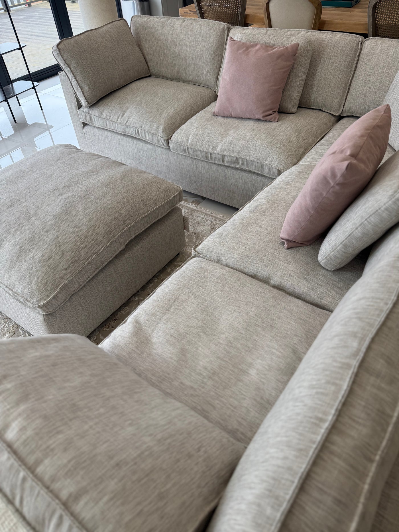 SAINT-TROPEZ Large Corner Sofa With Footstool