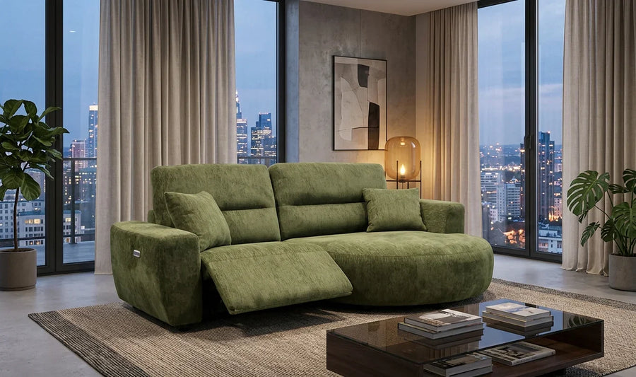 DENVER Electric Recliner Corner Sofa - Right Hand Facing
